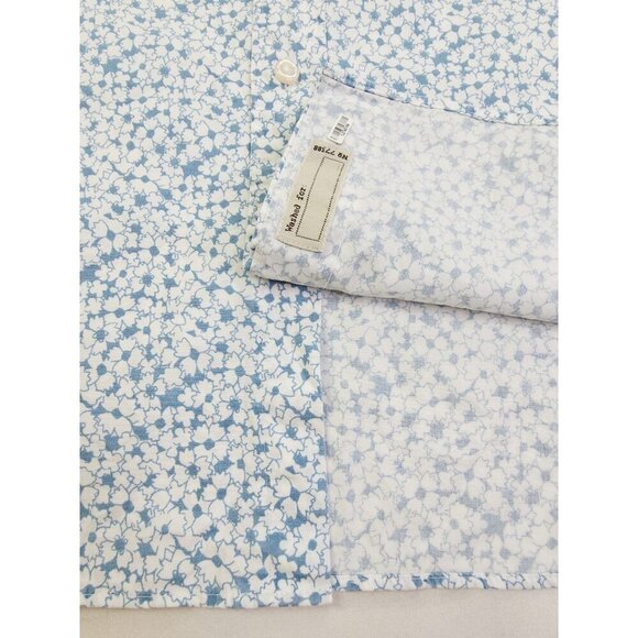 J. Crew Slim Stretch Untucked Size Small Men White Blue Floral Button Down Shirt - Picture 7 of 11